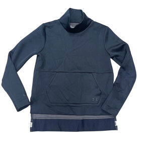 Under Armour Black Loose Pull Over Sweatshirt Mock Neck Size Medium Sporty